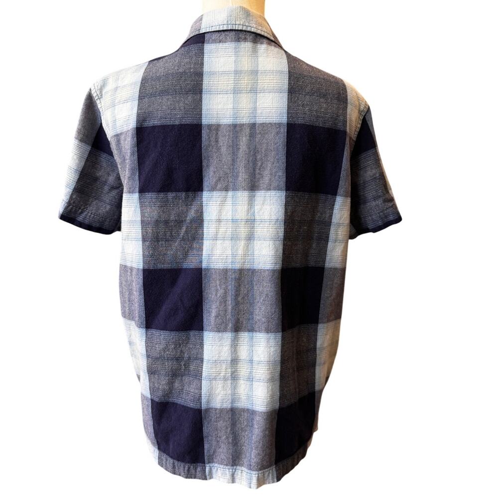 Lemon Grass Women's Blue White Plaid Block Check Button Down Shirt Top Size M - Picture 3 of 4